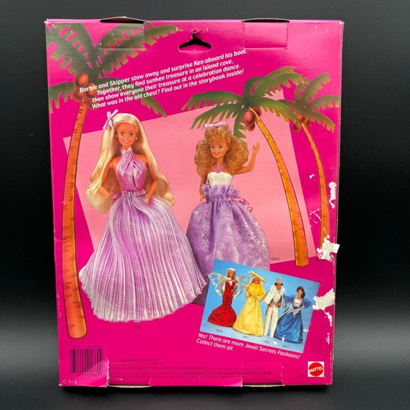 Barbie Fashions 1986 Jewel Secrets Gown Purse 1860 Mattel NIB Box Dmg Vintage - Picture 2 of 16